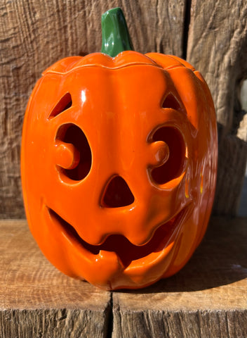 Traditional Happy Pumpkin lantern 7.5” 🎃