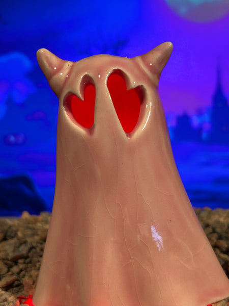 New Valloween #6 Pink with horns - Black Star Ceramics 