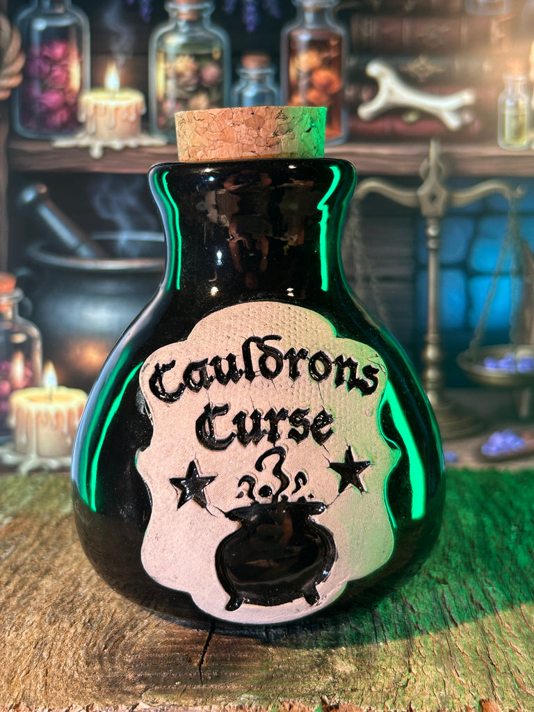 NEW “Cauldrons Curse” hand thrown bottle