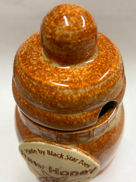 Honey pot (Brown) & Raw Honey 454g 🍯
