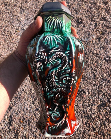 Tourmaline earthenware Dragon Vase 🐉
